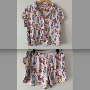 Cheetah Print T-Shirt & Short PJ Set